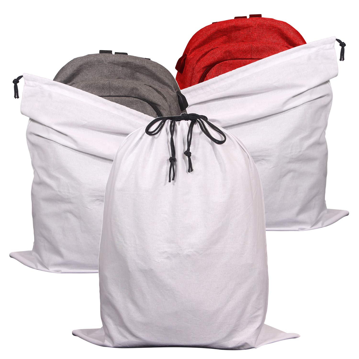 3 Pack Jumbo Drawstring Dust Covers Large Cloth Storage Pouch String Bag for Handbags Purses Shoes