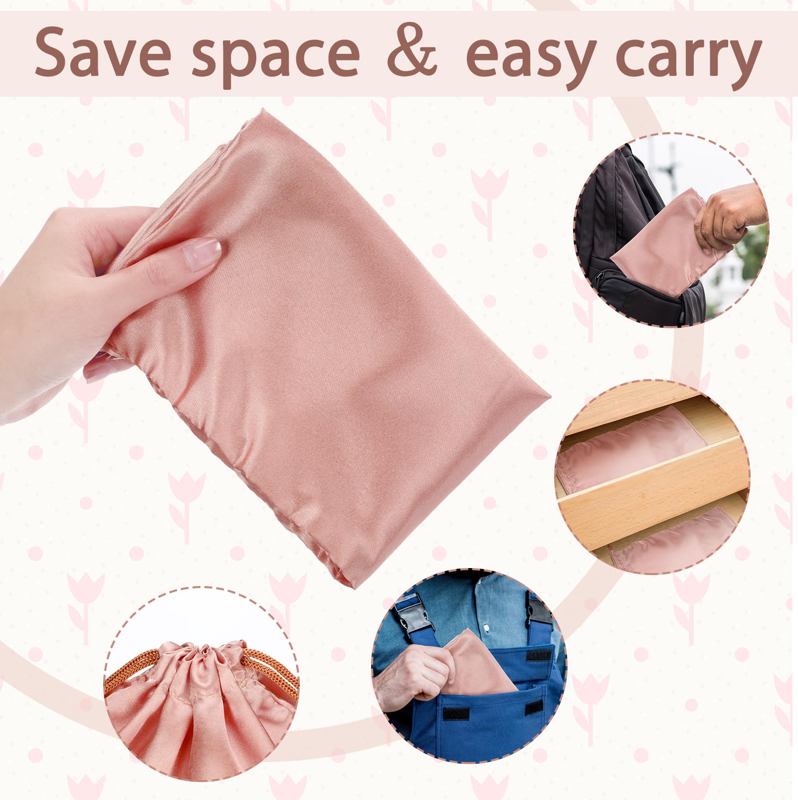 10 Pcs Dust Bags for Purses and Handbags Silk Dust Cover Bag for Handbags Purses Shoes Boots Silk Drawstring Storage Bags Purse Dust Bags for Storage, 3 Sizes (Pink)