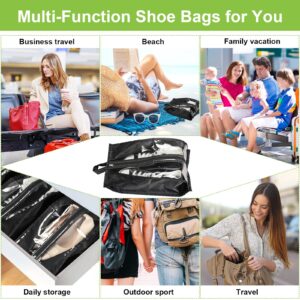 12 Pieces Shoe Bags for Travel Large Shoe Organizer for Men Women Waterproof Portable Shoe Bags with Sturdy Zipper for Travel Home Luggage Handbag, Black, 7.9 x 15.7 Inch