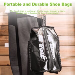 12 Pieces Shoe Bags for Travel Large Shoe Organizer for Men Women Waterproof Portable Shoe Bags with Sturdy Zipper for Travel Home Luggage Handbag, Black, 7.9 x 15.7 Inch