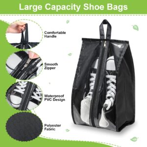 12 Pieces Shoe Bags for Travel Large Shoe Organizer for Men Women Waterproof Portable Shoe Bags with Sturdy Zipper for Travel Home Luggage Handbag, Black, 7.9 x 15.7 Inch