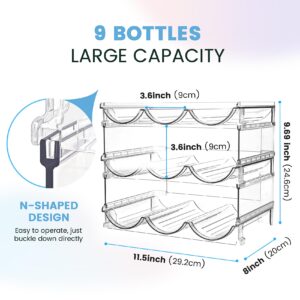 spospo Water Bottle Organizer for Cabinet, 3 Pack Water Bottle Organization and Storage Shelf, Plastic Water Bottle Holder Rack for Fridge, Kitchen, Desktop