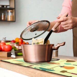 Cartoon Kitchen Ware Utensils Trivet Table Runner for Kitchen Countertops Hot Pots Pans Heat Resistance Pot Holders Anti-Slip Hot Pad Mats 11.8 * 39.4 Inches