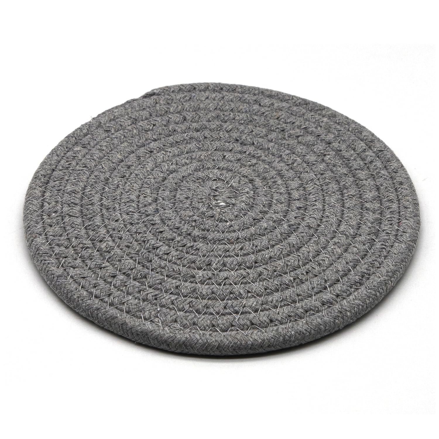 Dohia Trivet Potholders Set Cotton Trivet Pot Holder Thread Weave Hot Pot Holders Home Decor Round Woven Potholders for Kitchen Quartz Countertops Table Coasters Hot Pads Hot Mats D2-MXCD (Dark Grey)