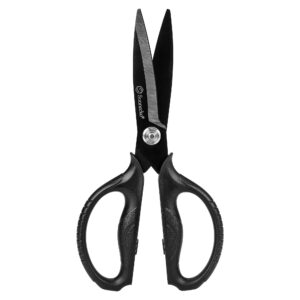 sunnecko kitchen scissors all purpose heavy duty scissors titanium coated, food scissors dishwasher safe, micro serrated with detachable blades