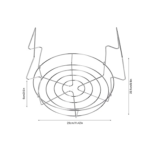 Fdit Stainless Steel Canning Rack, Kitchen Insulated Canning Steam Basket Anti Rust Anti Scalding Foldable Contoured Steel Handles Rack