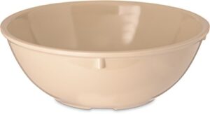 carlisle foodservice products dallas ware plastic snack bowl, melamine bowl for restaurants, hospitals, 14 ounces, tan