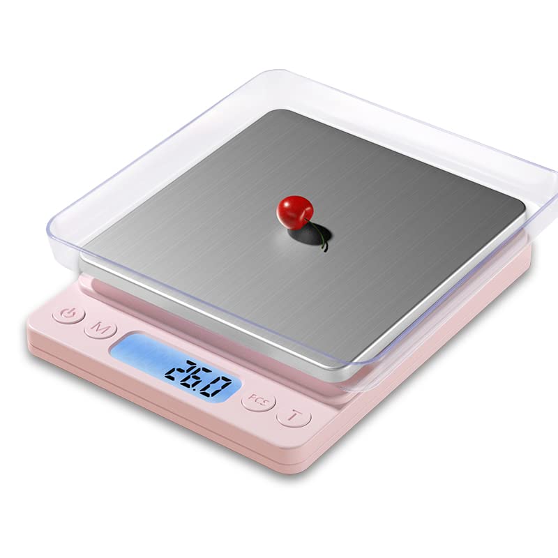 Digital Food Scale for Food Ounces and Grams，YONCON 3000g/0.1gram Accuracy Multifunctional Kitchen Scale for Cooking, Baking | Small Size for Easy Storage | Tare Function