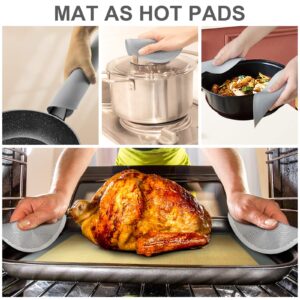 4PCS KooMall Silicone Trivets for Hot Dishes Pots and Pans 8'', 572°F Heat Resistant Pot Holders, Hot Pads for Kitchen Countertop, Hot Plates Mat to Protect Quartz Table, Versatile Microwave Mat, Gray