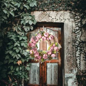 Wreaths for Front Door 24 inch Fall Wreaths Door Wreaths for Front Door with Peony Grapevine Base in Spring Summer Autumn Winter Wreaths for Indoor Outdoor