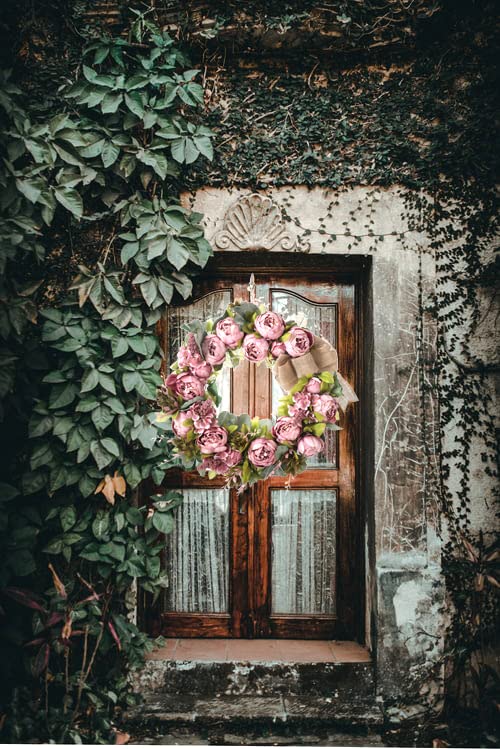 Wreaths for Front Door 24 inch Fall Wreaths Door Wreaths for Front Door with Peony Grapevine Base in Spring Summer Autumn Winter Wreaths for Indoor Outdoor