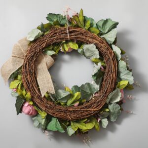 Wreaths for Front Door 24 inch Fall Wreaths Door Wreaths for Front Door with Peony Grapevine Base in Spring Summer Autumn Winter Wreaths for Indoor Outdoor