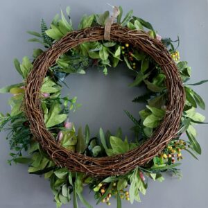 Ansuma Peony Flower Wreath, 24 Inches Door Wreath Floral Green Wreath for Front Door Decorations Wall Decor