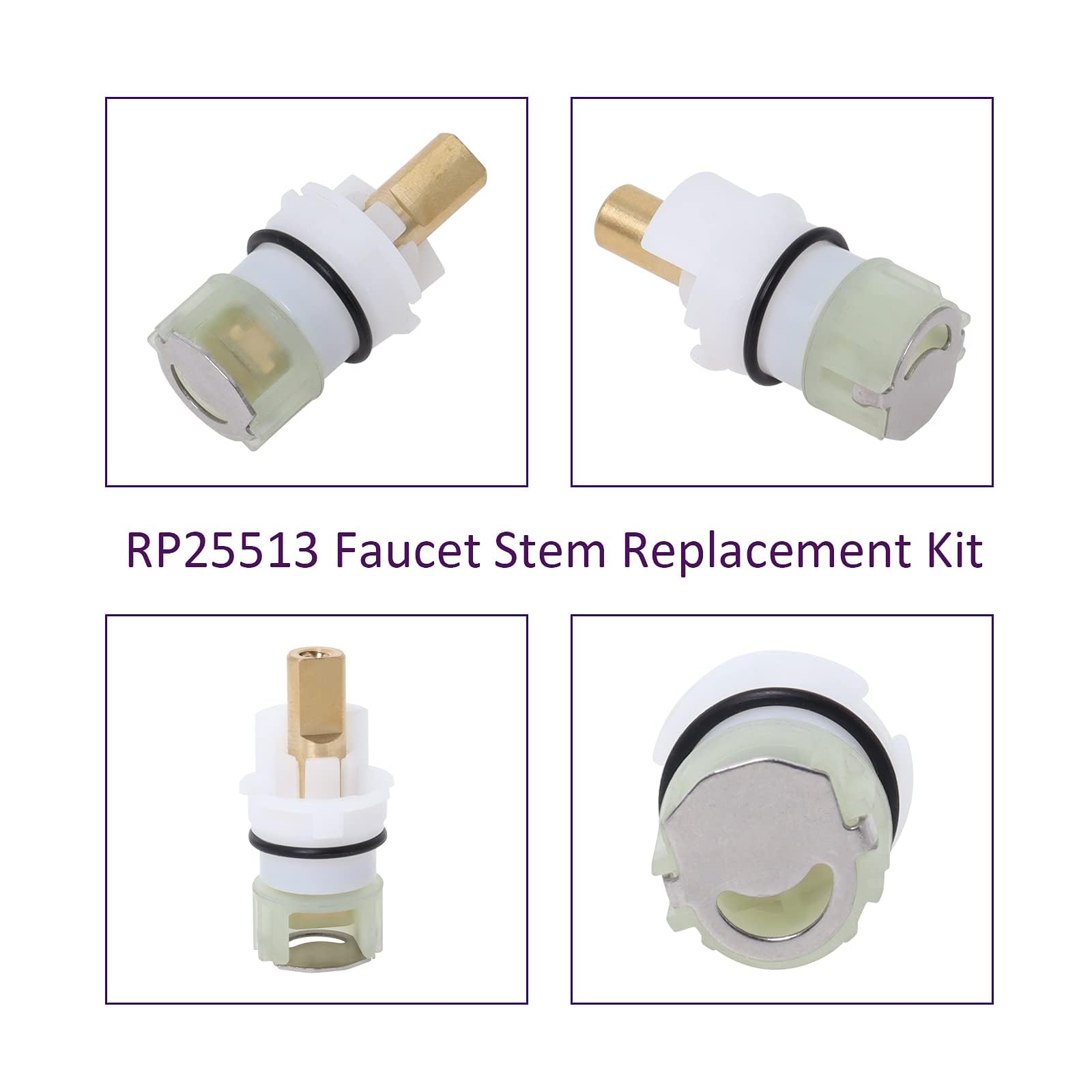 RP25513 Faucet Stem Replacement Kit for Compatible with Delta Faucet, with RP4993 Seat and Spring (2 Pack)