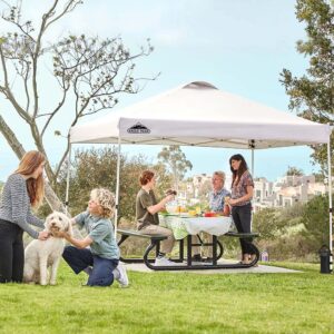 EAGLE PEAK 10x10 Pop Up Canopy Tent Instant Outdoor Canopy Easy Set-up Straight Leg Folding Shelter with 100 Square Feet of Shade (White)