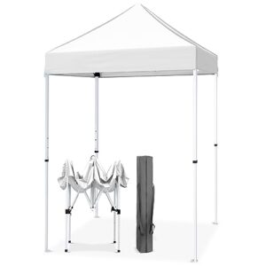 EAGLE PEAK 5x5 Pop Up Canopy Tent Instant Outdoor Canopy Easy Set-up Straight Leg Folding Shelter, White