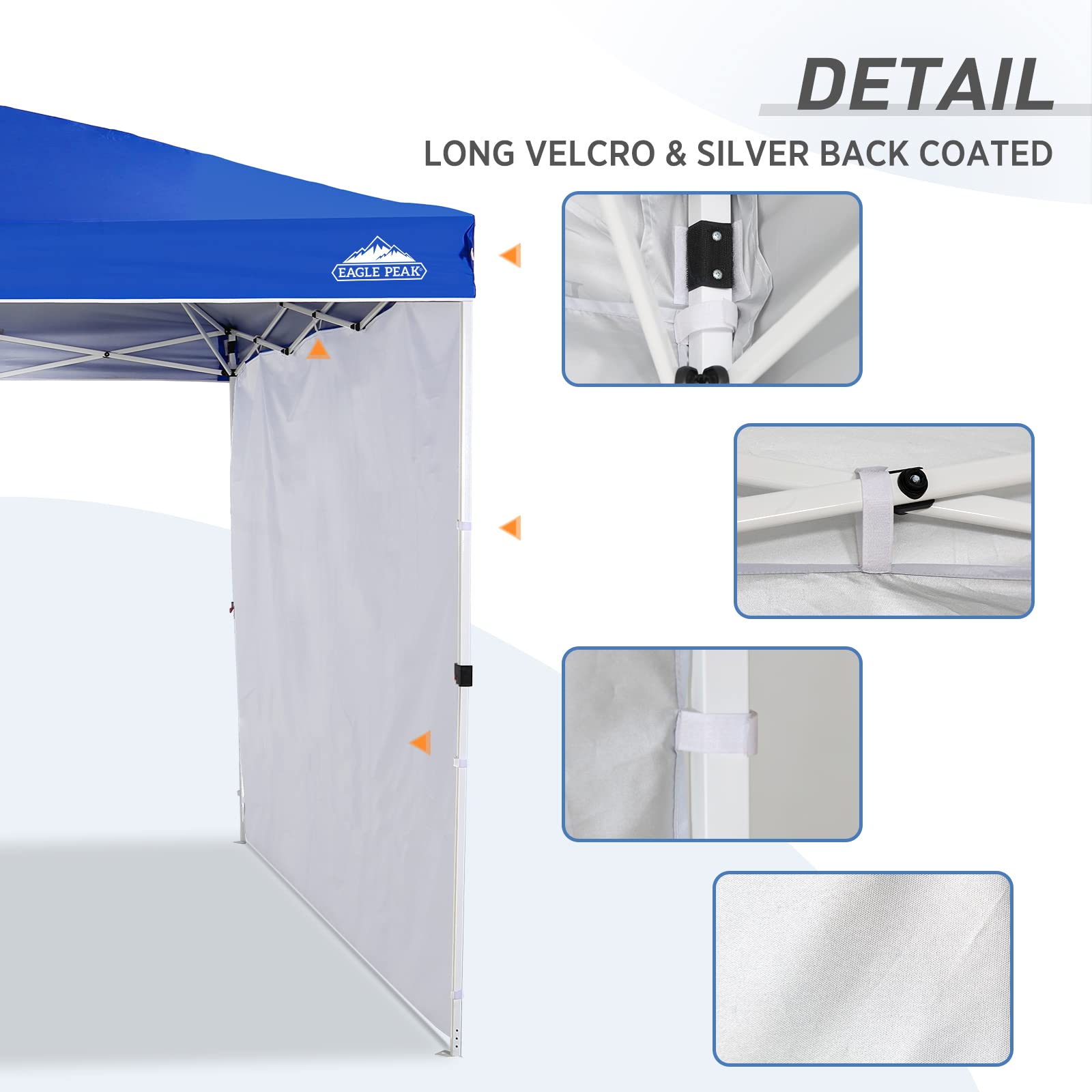 EAGLE PEAK Sunwall/Sidewall for 10x10 Straight Leg Canopy only, 1 Sidewall, Blue