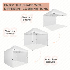 EAGLE PEAK Sunwall/Sidewall for 10 x 10 ft Commercial Pop Up Canopy Tent MarketPlace Canopy only, 1 Sidewall, White