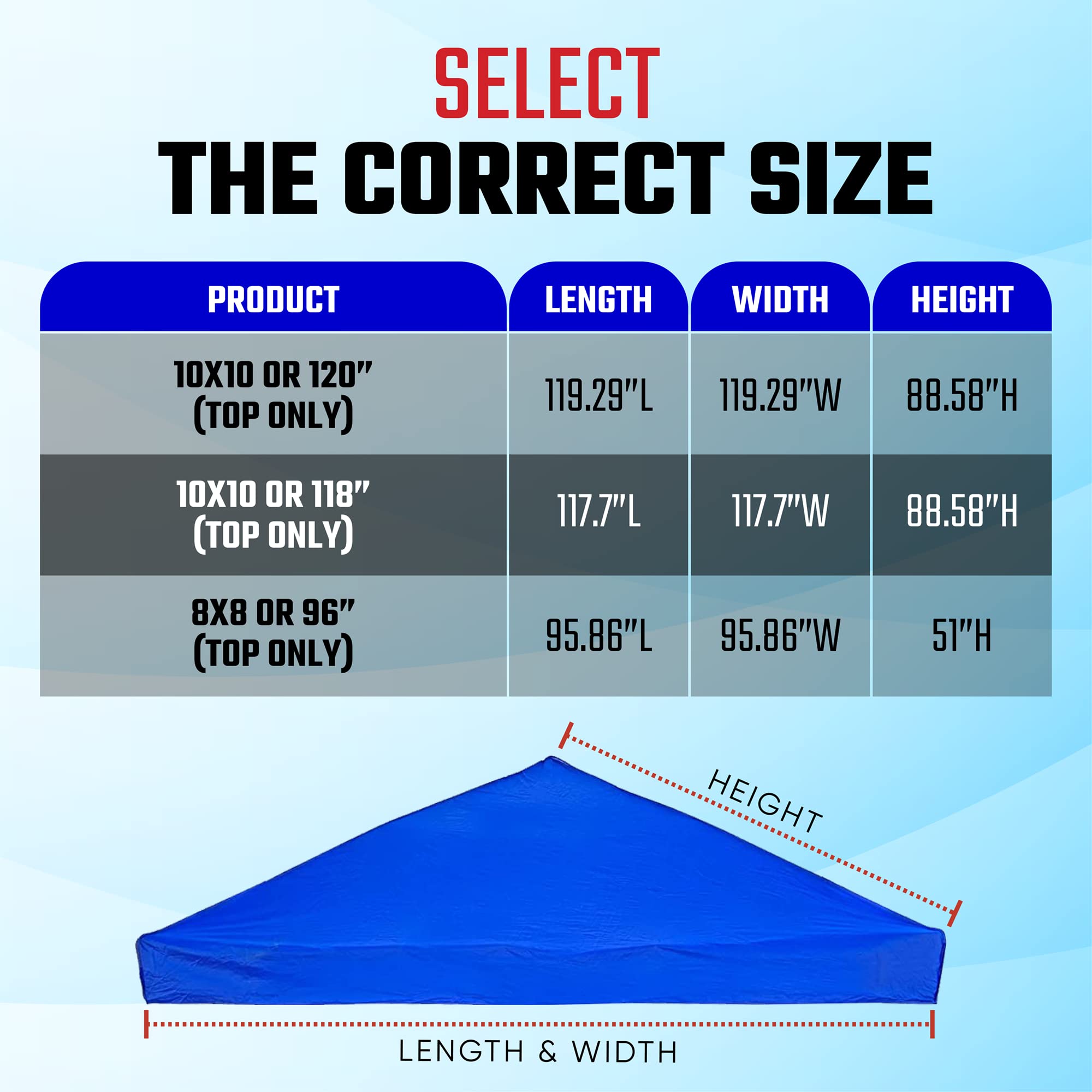 UV Protected Pop Up Canopy Replacement (120 Inches UV)