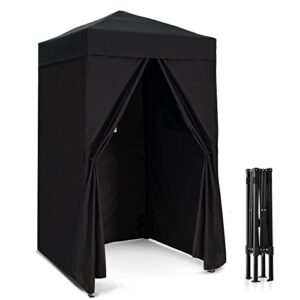 eagle peak flex ultra compact 4x4 pop-up canopy, sun shelter, changing room, portable privacy canopy cabana for pool, fashion photoshoots, or camping, black