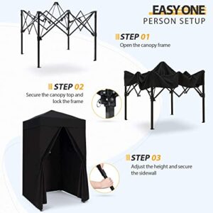 EAGLE PEAK Flex Ultra Compact 4x4 Pop-up Canopy, Sun Shelter, Changing Room, Portable Privacy Canopy Cabana for Pool, Fashion Photoshoots, or Camping, Black