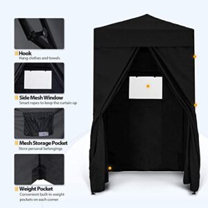 EAGLE PEAK Flex Ultra Compact 4x4 Pop-up Canopy, Sun Shelter, Changing Room, Portable Privacy Canopy Cabana for Pool, Fashion Photoshoots, or Camping, Black