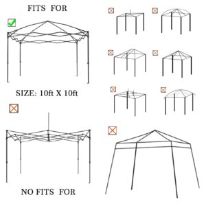 Replacement Canopy Top, 10' x 10' Pop-Up Canopy Top Cover for Canopy Straight Leg Tent Top Cover (1pc Top Cloth Only) Black