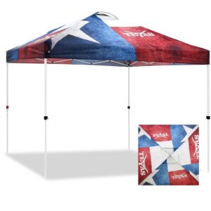 EAGLE PEAK 10x10 Pop Up Canopy, Instant Outdoor Canopy Tent, Straight Leg Pop Up Tent for Parties, Camping, The Beach and More, 100 Square Feet of Shade, Texas NEW