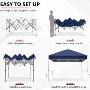 ABCCANOPY Outdoor Easy Pop up Canopy Tent 10X10, Navy Blue