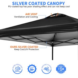 Jorohiker 10x10 Canopy Replacement Top Cover,Pop Up Canopy Tent Top Replacement Cover with Air Vent Ropes, Waterproof Sunshade Silver Coated Oxford Cloth for Outdoor Garden Camping(Top Only,301*301cm）