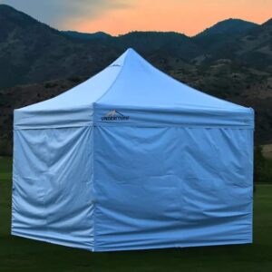 UNDERCOVER X3 10x10 Commercial Canopy Tent – Pop Up Canopy Tent with Sidewalls – Portable Outdoor Canopy Tent (White) – Wheel-Away 10x10 Commercial Canopy Tent