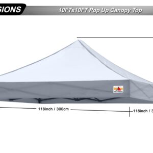 ABCCANOPY Replacement Canopy Top for Pop Up Canopy Tent (10x10, Gray)