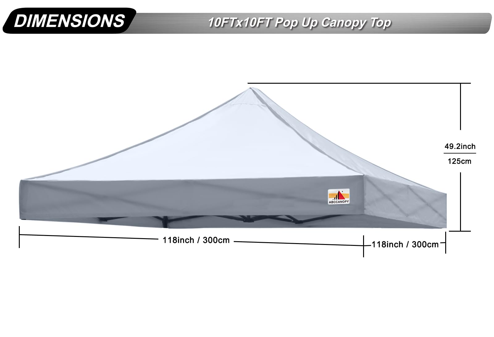 ABCCANOPY Replacement Canopy Top for Pop Up Canopy Tent (10x10, Gray)