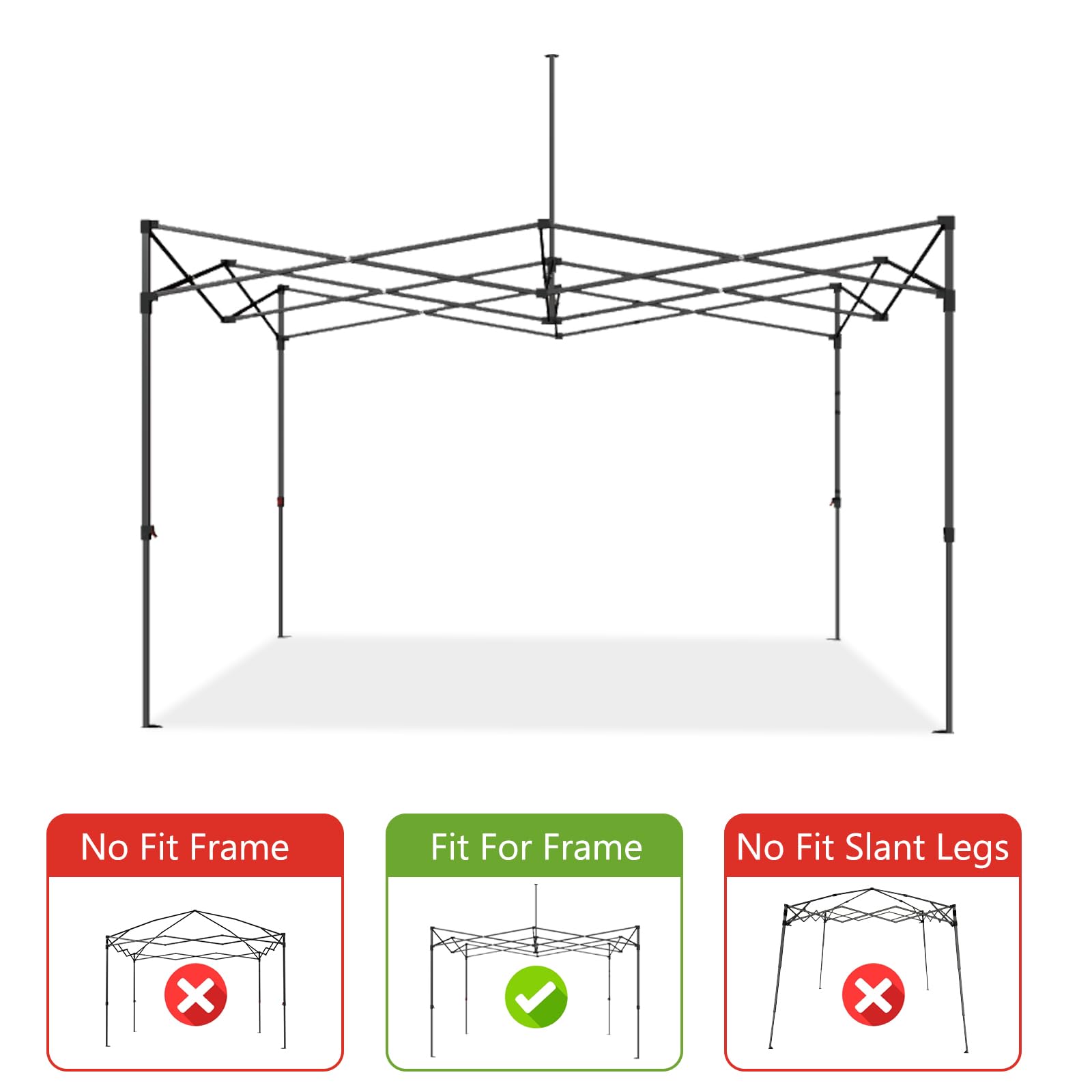 ABCCANOPY Replacement Canopy Top for Pop Up Canopy Tent (10x10, Gray)