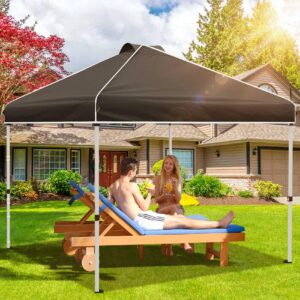 Winkalon 10x10 Pop Up Canopy, Instant Canopy Tent with Removable Sidewalls and Mesh Windows for Vendor Events, Outdoor Craft Show, Farmers Markets (Black)