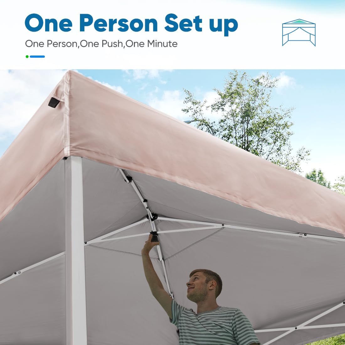 Quictent Ez Pop up Canopy Tent 10'x10' with Detachable Window Sidewalls, One Person Setup, Waterproof Outdoor Portable Vendor Tent Shelter Enclosed, Wheeled Bag Included (Khaki)