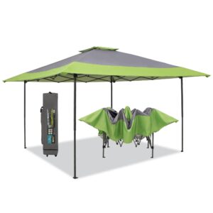 PHI VILLA Easy Set-up 13x13 Pop Up Canopy Gazebo Outdoor Tent Portable 169 sq.ft Sun Shade, Green