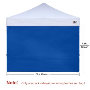 ABCCANOPY Instant Canopy SunWall 10x10 FT, 1 Pack Sidewall Only, Blue