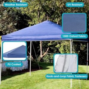 Sunnydaze 10 x 10 Foot Standard Pop-Up Canopy Shade - PU-Coated 150D Oxford Fabric Replacement Top for Canopy - Blue