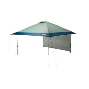 coleman oasis pop-up canopy tent with wall attachment, 10x10ft/13x13ft, portable shade shelter with easy setup & takedown, great for campsite, park, backyard, tailgates, beach, & more