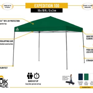 Quik Shade 10' x 10' Expedition 100 Square Feet of Shade Straight Leg Base Outdoor Pop-Up Canopy - White