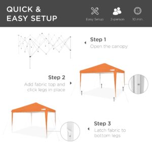 Best Choice Products 10x10ft Pop Up Canopy Outdoor Portable Folding Instant Lightweight Gazebo Shade Tent w/Adjustable Height, Wind Vent, Carrying Bag - Orange