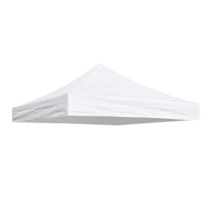 Waterproof Gazebo Top Cover Replacement Canopy Top 420D Oxford Cloth Tent Top Cover for Pop-Up Canopy Tent (2.9 * 2.9m) White (Top Only).