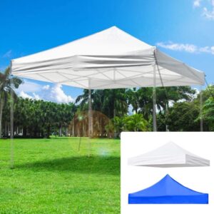 Waterproof Gazebo Top Cover Replacement Canopy Top 420D Oxford Cloth Tent Top Cover for Pop-Up Canopy Tent (2.9 * 2.9m) White (Top Only).