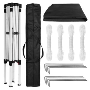 EMMA + OLIVER 8'x8' Black Weather Resistant Easy Pop Up Slanted Leg Canopy Tent with Carry Bag