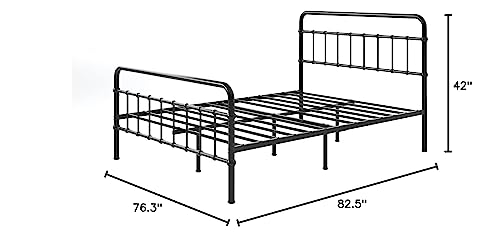 ZINUS Florence Metal Platform Bed Frame / Mattress Foundation / No Box Spring Needed / Easy Assembly, Black, King