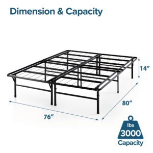 ZINUS SmartBase Heavy Duty Mattress Foundation / 14 Inch Metal Platform Bed Frame / No Box Spring Needed / Sturdy Steel Frame / Underbed Storage, King