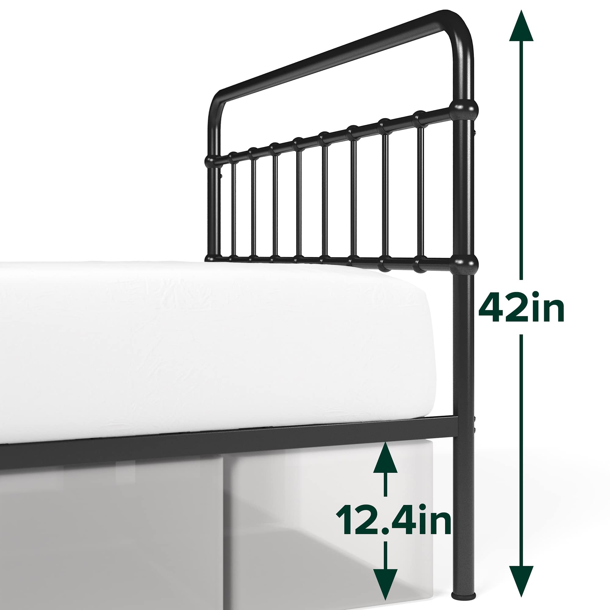 ZINUS Florence Metal Platform Bed Frame / Mattress Foundation / No Box Spring Needed / Easy Assembly, Black, King