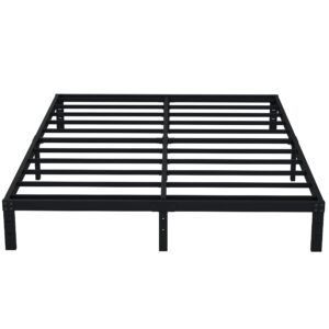 EMODA 10 Inch King Bed Frame No Box Spring Needed, Heavy Duty Metal Platform with Steel Slats, Noise Free, Easy Assembly, Black