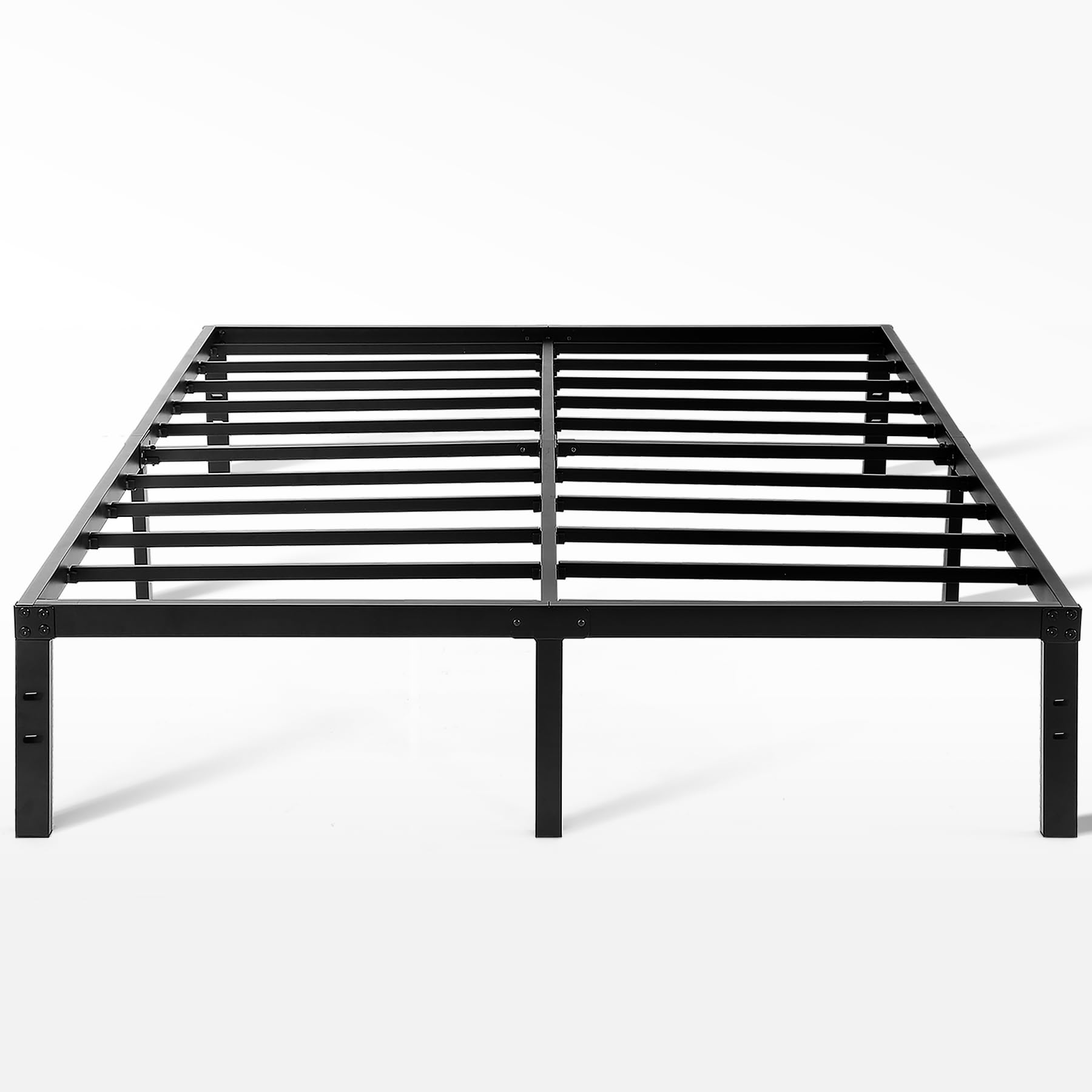 NOAH MEGATRON King Size Metal Platform Bed Frame Heavy Duty Black Slats Mattress Foundation No Box Spring Needed, Underneath Storage, 14 Inch, Noise Free, Easy Assembly